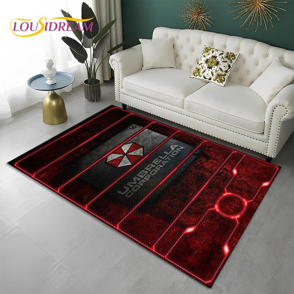 3D Games R-Resident Evil Gamer Carpet Rug for Home Living Room Bedroom Sofa Doormat Decor,kids Play Area Rug Non-slip Floor Mat