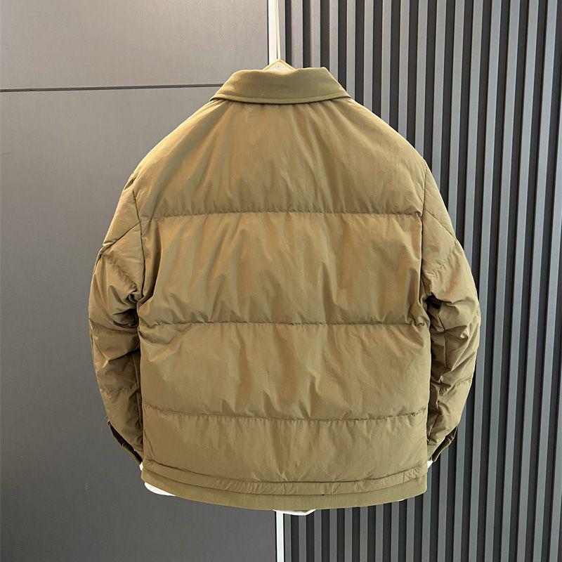 2025 Men's Korean Style Lightweight Winter Down Jacket with Casual Lapel and Flap Decoration