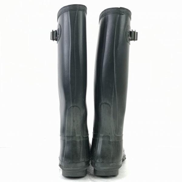 HUNTER Leder Lange Regenstiefel Damen 23.5 Schwarz(GEBRAUCHT)