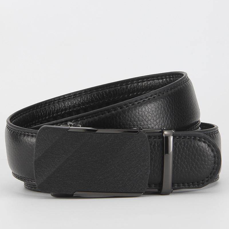 

Матовый ремень с автоматической пряжкой, двухслойная коровья кожа, деловой и повседневный, мужской модный ремень 110-130cm
