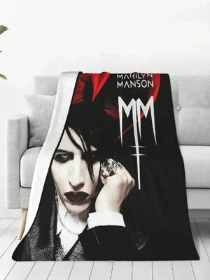 Marilyn Manson Γοτθικός Τραγουδιστής Εξαιρετικά Μαλακή Φανελένια Κουβέρτα Ρίψης Για Κρεβάτι Καναπέ Διακόσμηση Οικιακά Υφάσματα Ζεστό Άνετο Αξεσουάρ