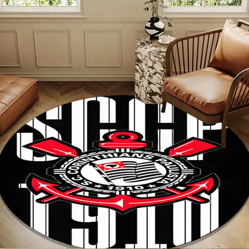Football Club Emblem Round Rug for Livingroom,Bedroom, Palyroom, Chair Rug, Area rug, Circle Carpet, Large Size Fan Christmas gift
