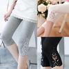 Lace Women's Leggings: Slimming, Elastic Three-Quarter Summer Tights