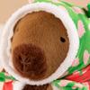 Red Cotton Coat Capybara Plush Toy Cartoon Capybara Fluffty Doll Capybara Plush Doll  Birthday Gift