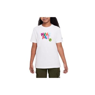 Sportbekleidung Ballon Buchstaben Print Locker Lässig Rundhals Kurzarm T-Shirt Kinder Oberteile Weiß FD0853-100