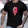 Angry Melting Popsicle Graphic Print T-Shirt Breathable Cool, Comfortable Wear,Daily Casua