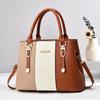 new hand-held splicing contrasting color handbag versatile shoulder bag large-capacity messenger bag