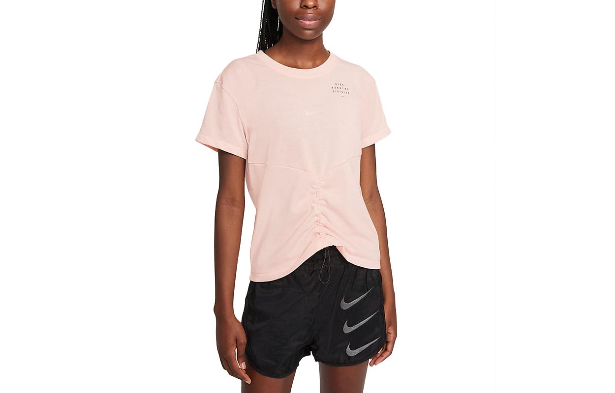 Nike Set in Sleeve Running T Shirt Women s Coral DD5316-864 XL