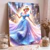 Magic Castle Cinderella Pearl-Inlaid Frameless Art | Handmade Pearl Craft, Magic Castle Theme, for Luxury Fairy Tale Home Decor & Gift Option