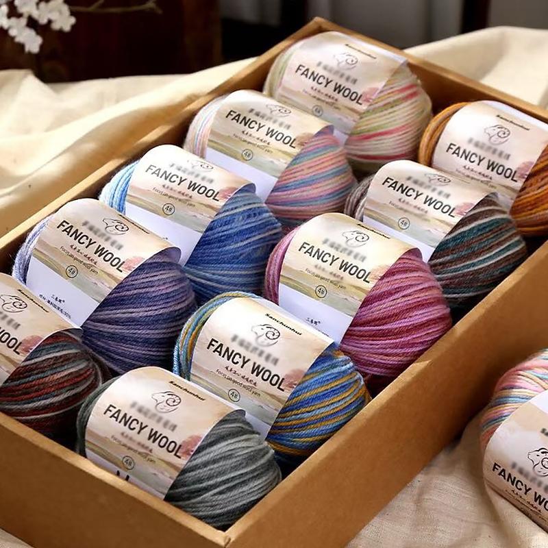 1PC Real Silk Gift Thread Pure Cotton Line Multi-functional Hand Woven Handmade Segmented Dyed Wool Yarn Multi-element