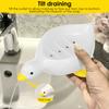 2 Pcs Ceramic Soap Dish Duck/Cat Shape Soap Dish Holder with Self Draining Design Cute Ceramic Soap Tray for Bathroom Kitchen