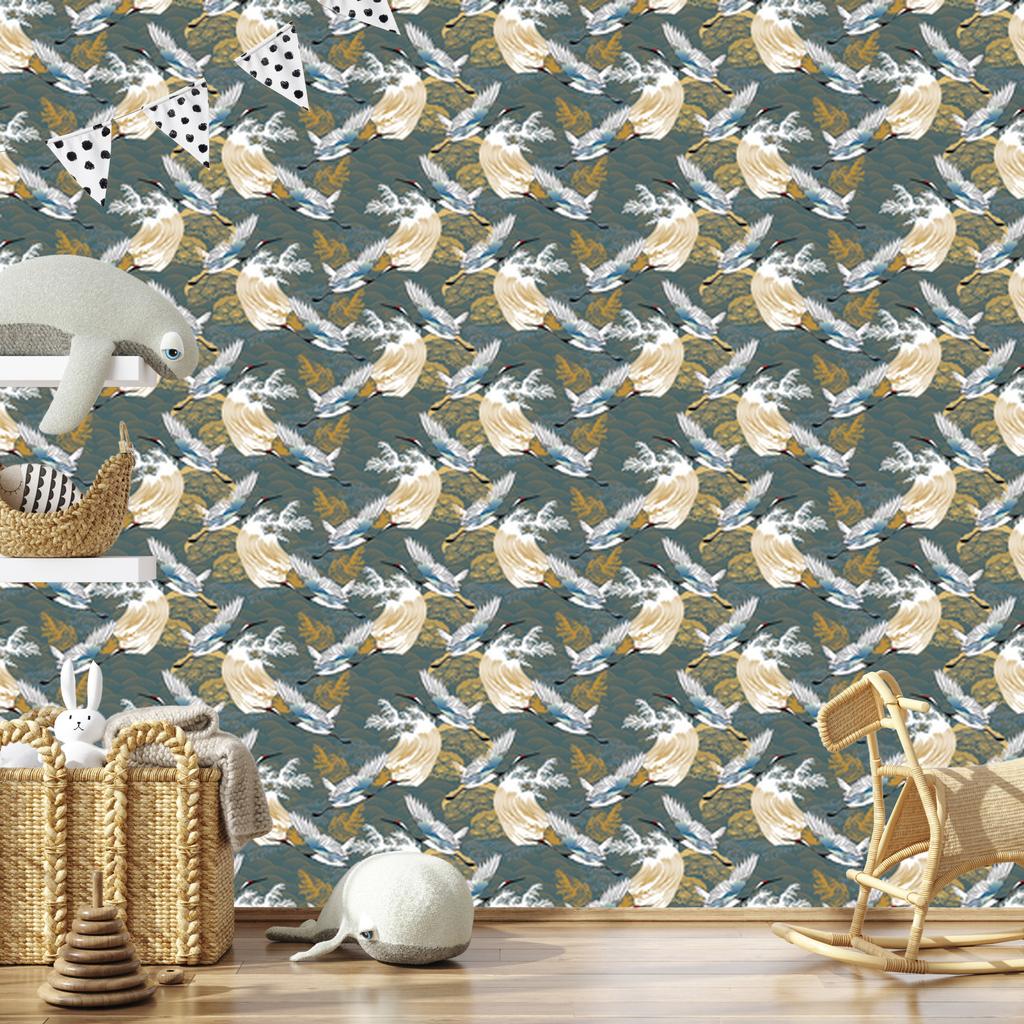 Flying Cranes Wallpaper for Living Room and Bedroom 50x1000