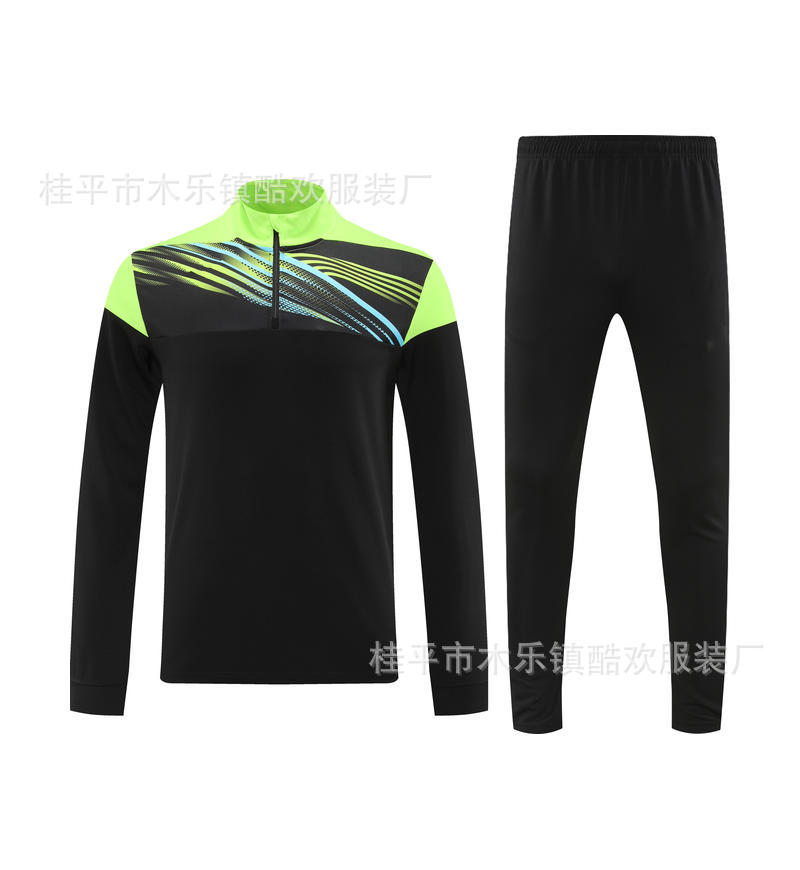 Student Team Half Zipper Long Sleeve Suit Football Training Suit Club Quick Drying Football Jersey Breathable