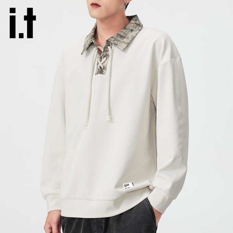 izzue Designer Plaid Patchwork Pullover Sweatshirt