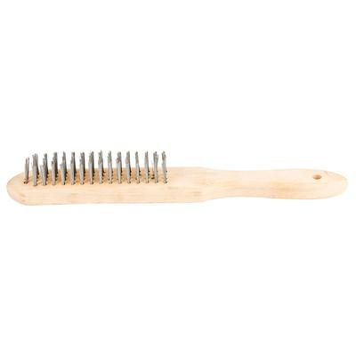 4-row Wire Brush, Wooden Handle