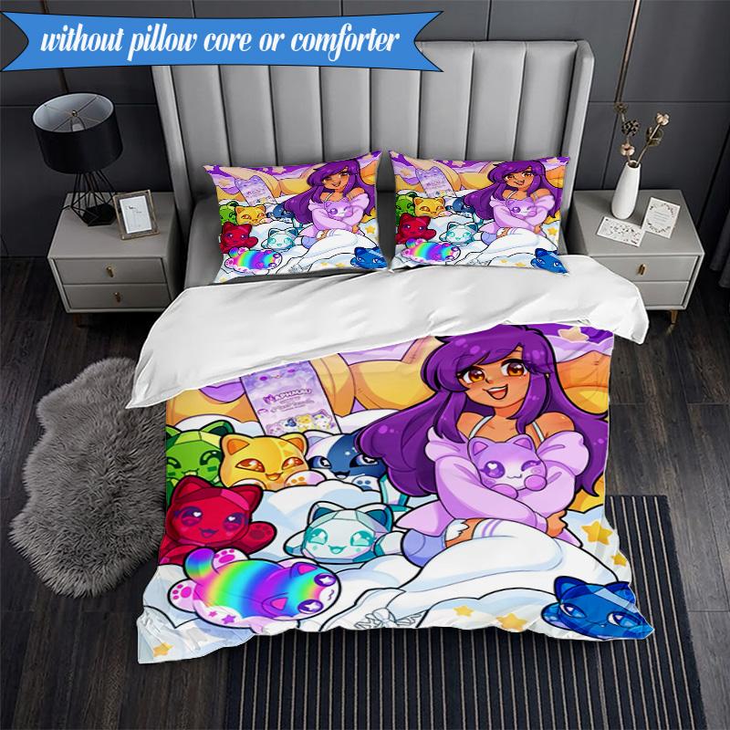 Purple Powerhouse 3pcs K-pop Music Group Bedding set,Ideal for Bedroom, Dormitory,Including Duvet Cover And 2pcs Pillowcases,Fan Gifts