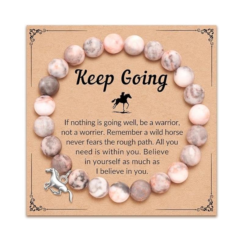 JYL TS Bracelet  Horse Pendant Soft Clay Adjustable Enhances Freedom & Fortune