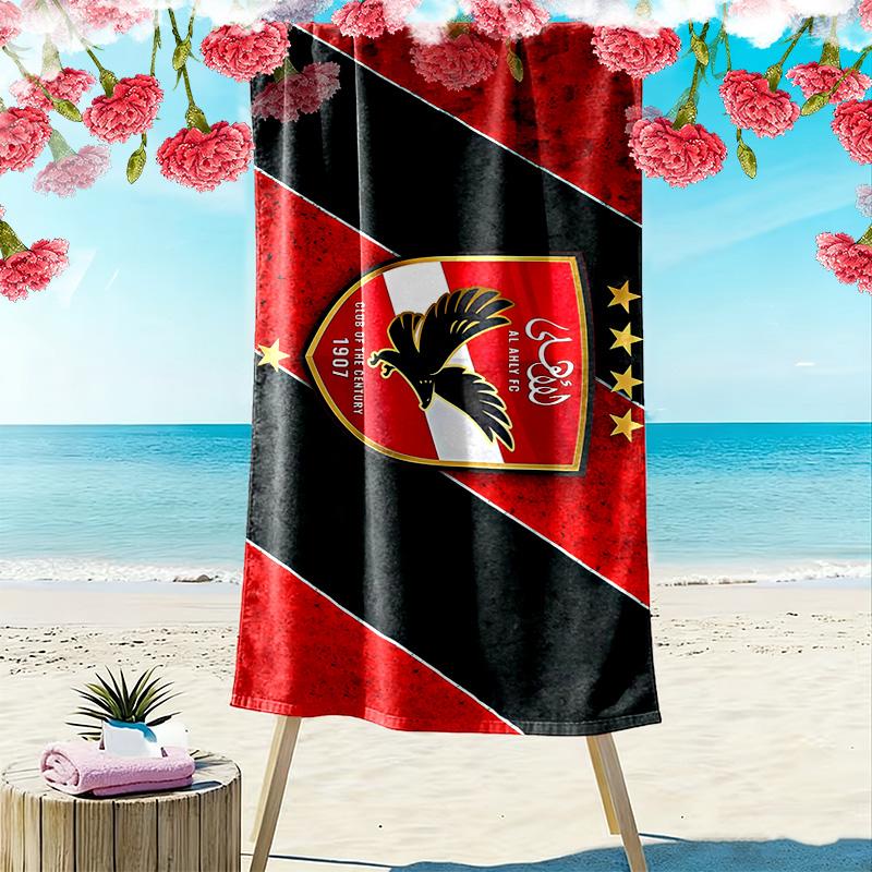 Ahly SC Print Beach Towel, Large Soft Quick Dry Towel for Beach Camping Swimming