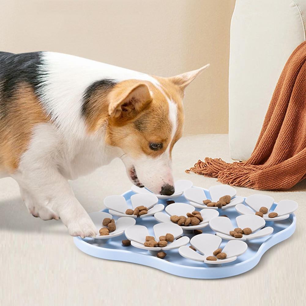 

Flower Shape Silicone Cat Dog Licking Bowl Anti-Choking Food Mat with Suction Cups (FDA Certified) Sky Blue+Pink