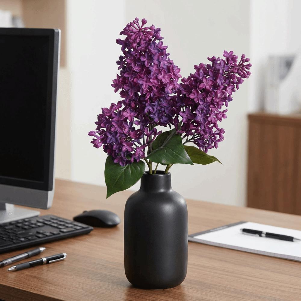 Realistic Artificial Lilac Branch Long Branch Lifelike Plastic Lilac Flower Handmade Decorative Faux Flower Event Decoration