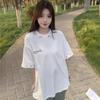 Not Prints! [Embroidered Pattern] New Korean Couple Short-Sleeve T-Shirt for Commuting, Versatile Niche Design Short Sleeve