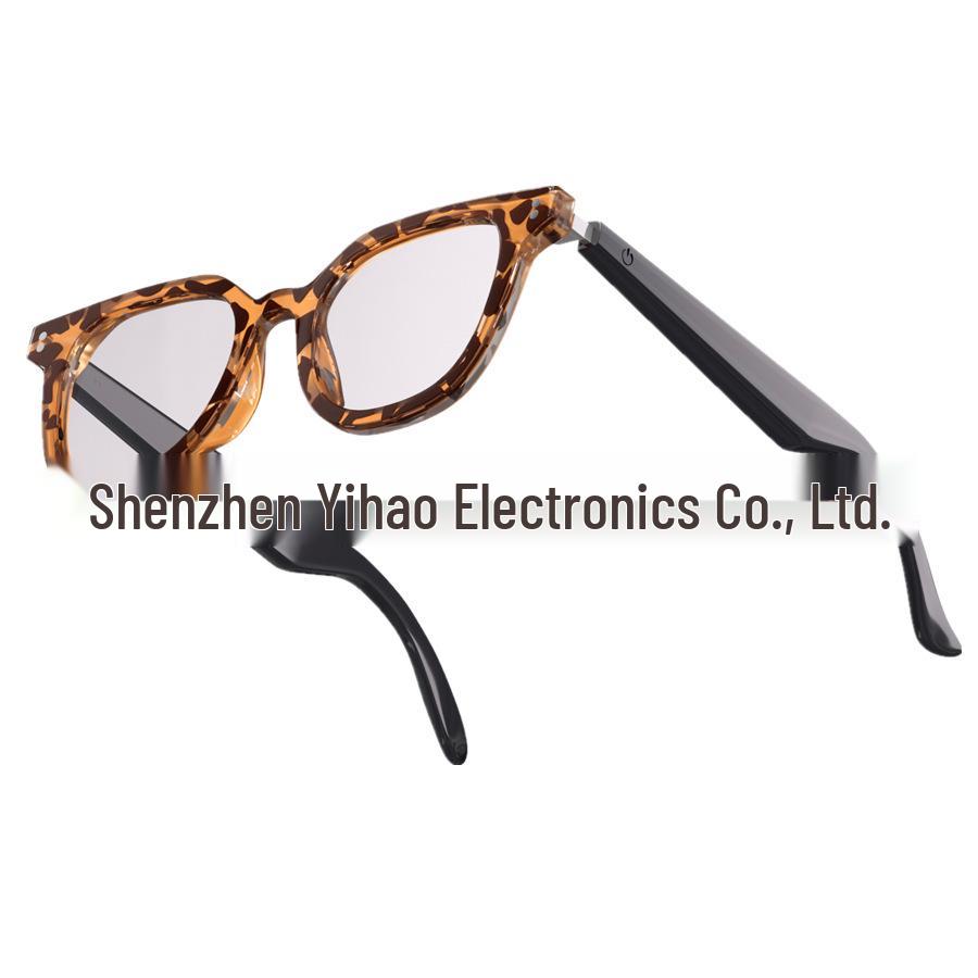 

AI Translation Smart Bluetooth Glasses: Leopard Print Sunglasses & Wireless Audio Earbuds