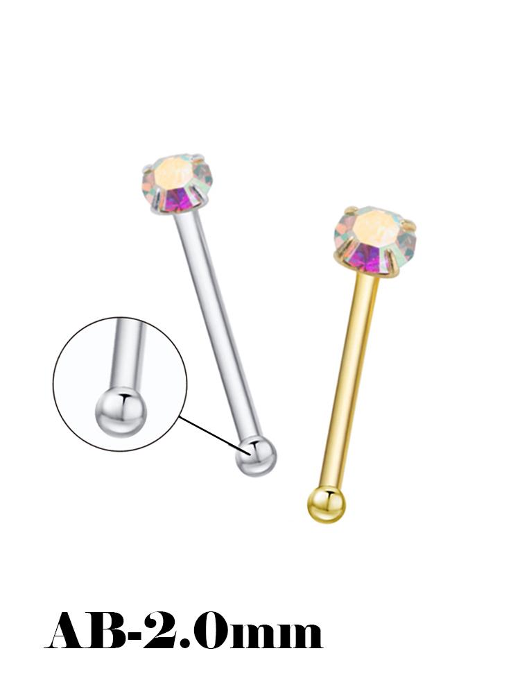 925 Silver Crystal Different Size Nose Studs Nose Piercing Body Jewelry Piercing Nez Pircing Nariz Joyería Corporal