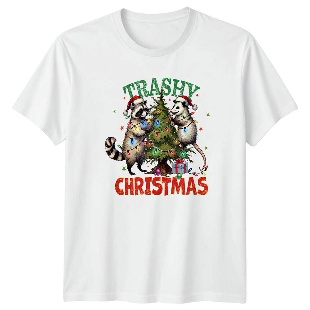 Trashy Christmas Raccoon Opossum Holiday Christmas Unisexs Unisexs Graphic Tee S