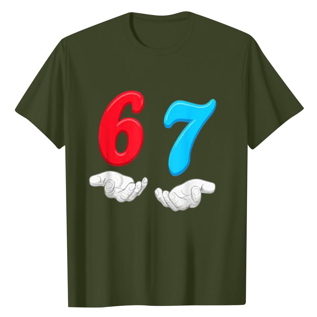 Ladies' Digital Printed Casual Round Neck Short Sleeved Top