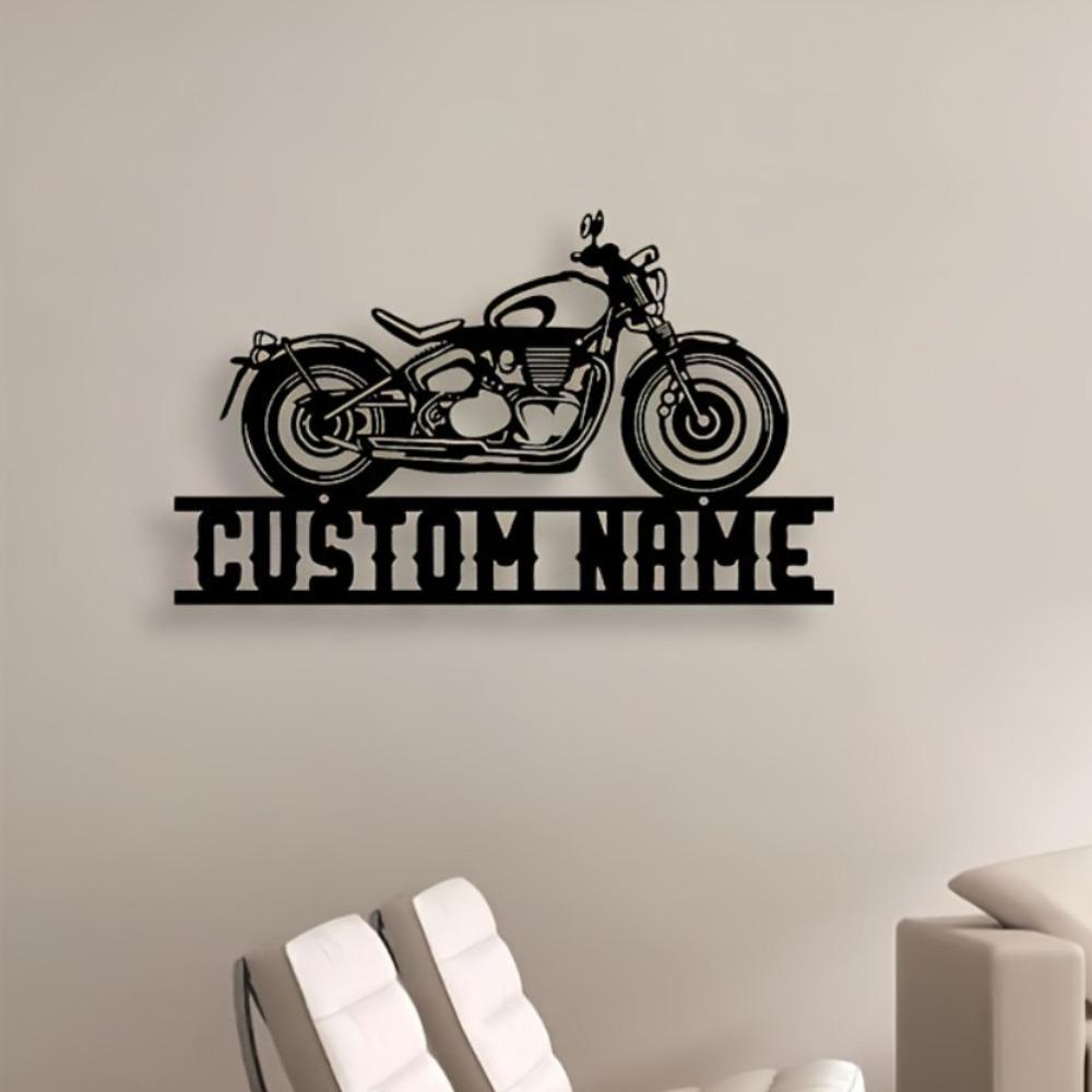 Custom Motorcycle Metal Wall Art Contemporary Indoor Outdoor Home Decor Gift