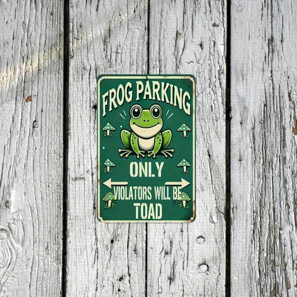 Vintage Metal Poster Frog Sign Garage Wall Art 8x12 Inch Home Gift