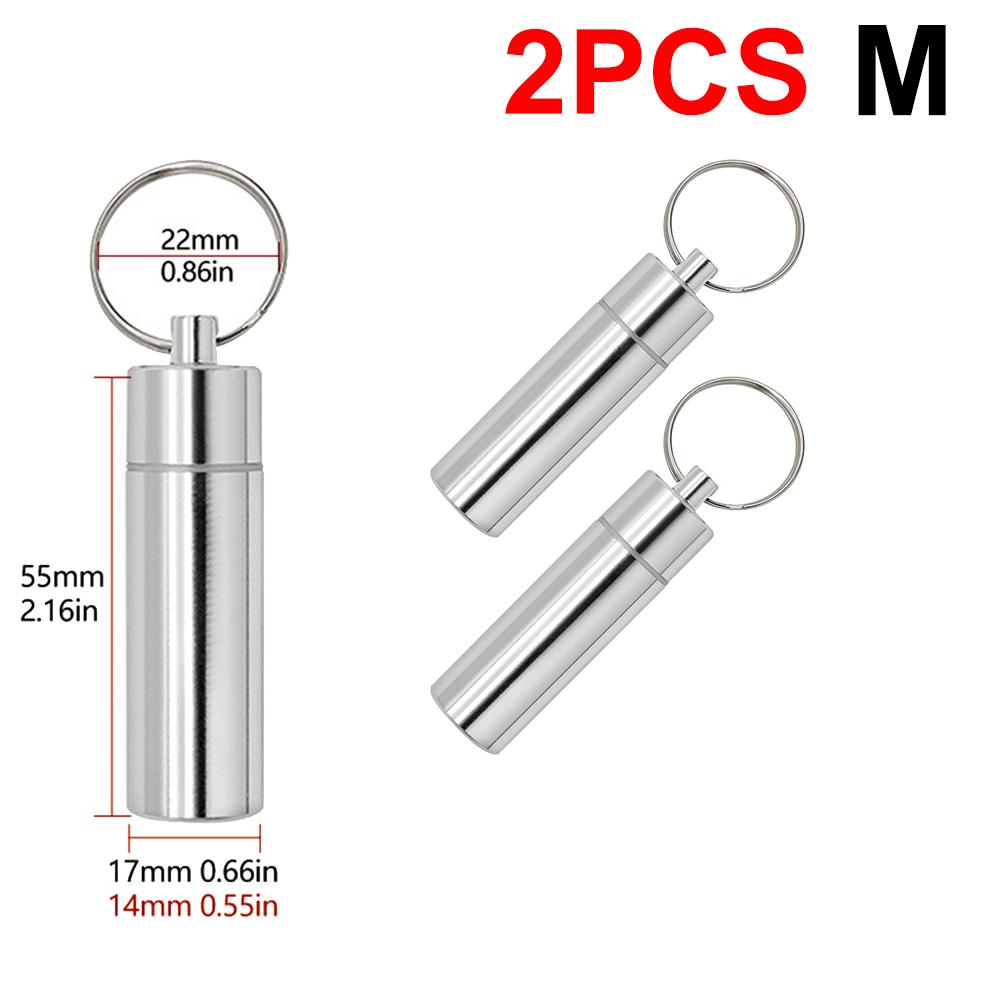1-3 Stück Mini Tragbar Aluminium Pillendose Schlüsselanhänger Outdoor Tasche Pillendose Behälter Tragflasche Hülle Schutzbox Outdoor