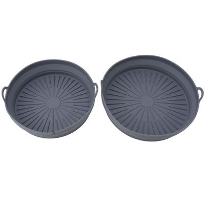 2 PCS Kitchen Fryer Silicone Liners Basket Foldable Reusable Kitchen Fryer Silicone Pot Bowl for