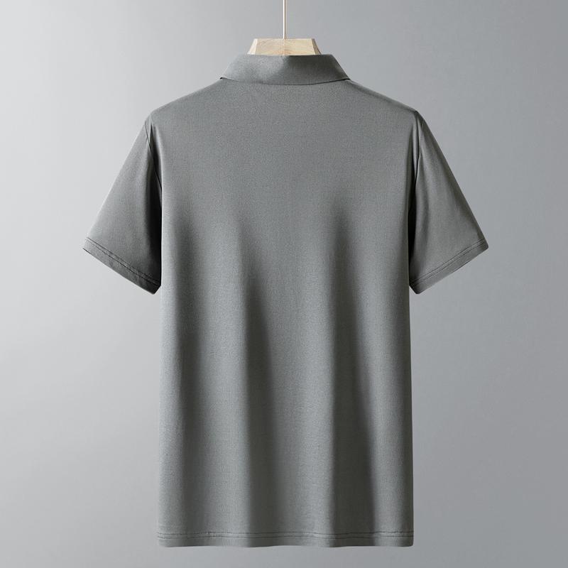 Sommer Uni-Farbe Herren Kurzarm-T-Shirt Dünnes Business-Poloshirt mit Kragen