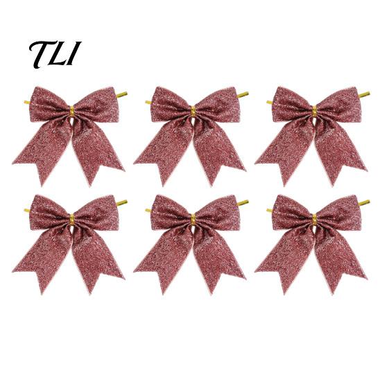 Gold Powder Bow Ties for Gifts Glitter Christmas Bow, Sparkling Ribbon Hanging Ornament Durable Ornaments Trees Tree Wreath Gift Box, Festive