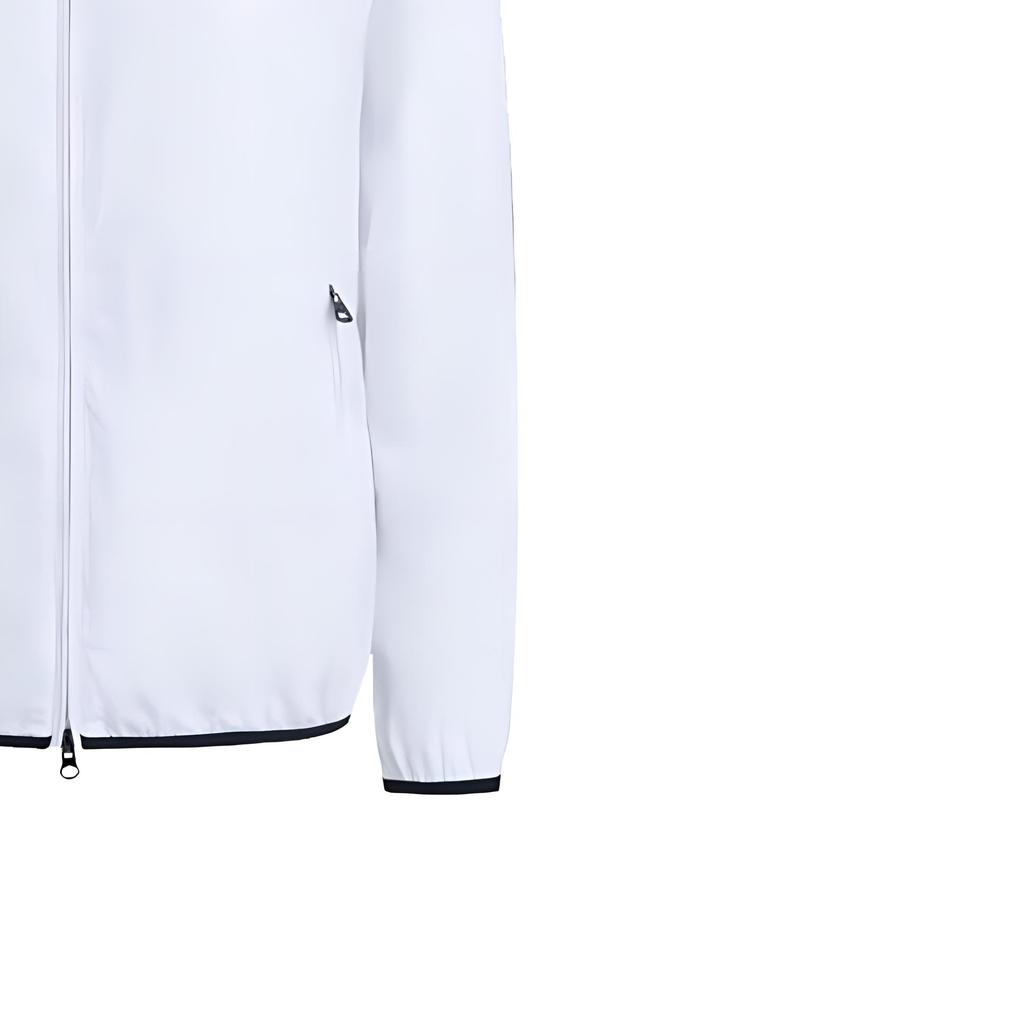 Emporio Armani EA7 Logo Zip Long Sleeve Jacket Men Jackets White 8NPB04-NN7Z-1100