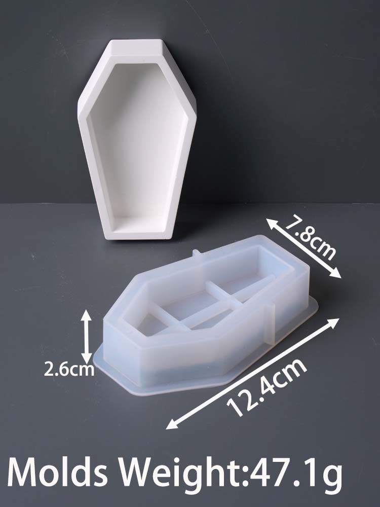 Gothic Halloween Ghost Night Light Silicone Mold Skull Bat Storage Box Gypsum Mould Candlestick Resin Carfts Molds Home Decor