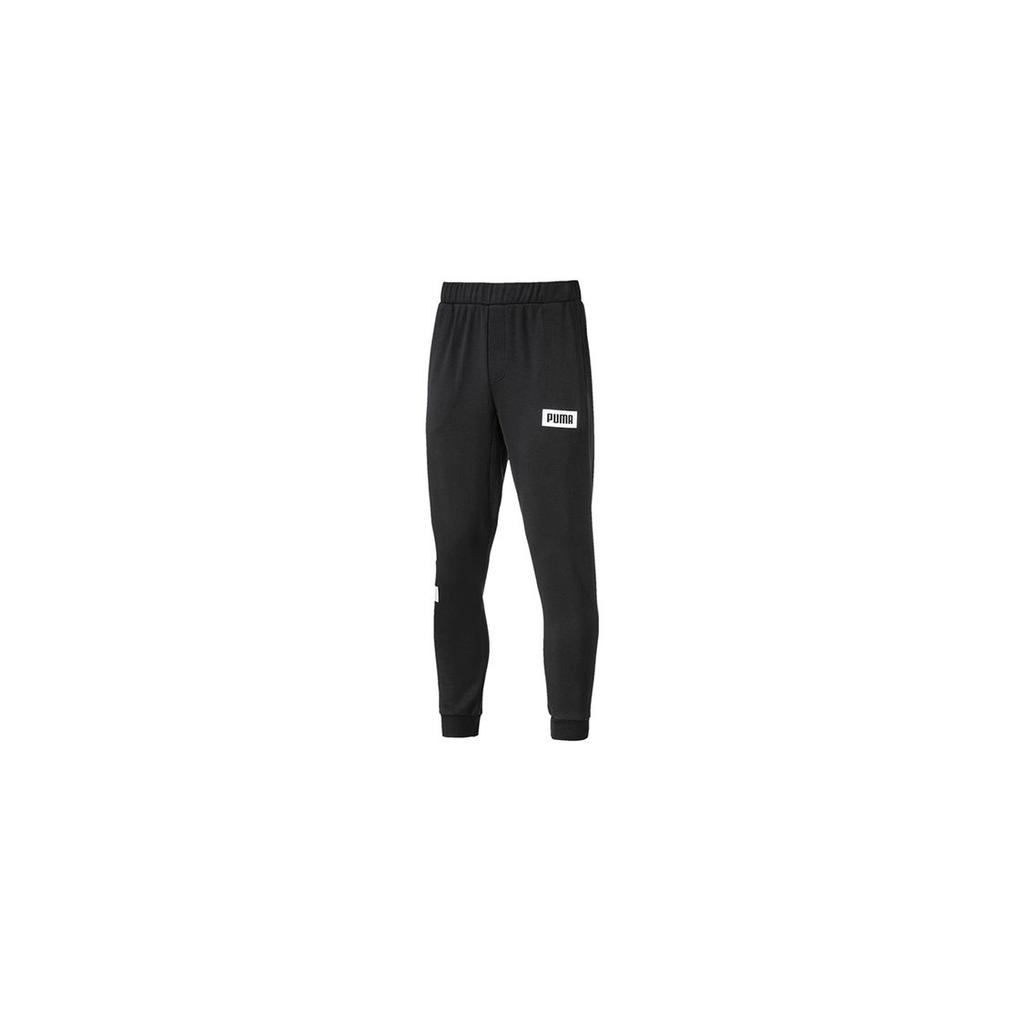 Puma Colorblock Logo Knit Joggers Men Bottoms Black 851980-01