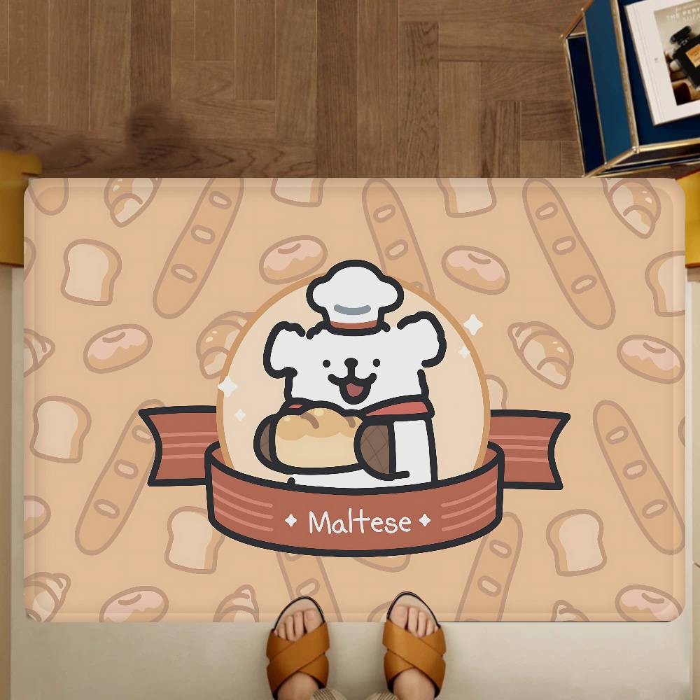 Pop Maltese Anime Cute Dog Door Mat Nordic Style Bedroom Living Room Doormat Home Balcony Anti-Slip Alfombra