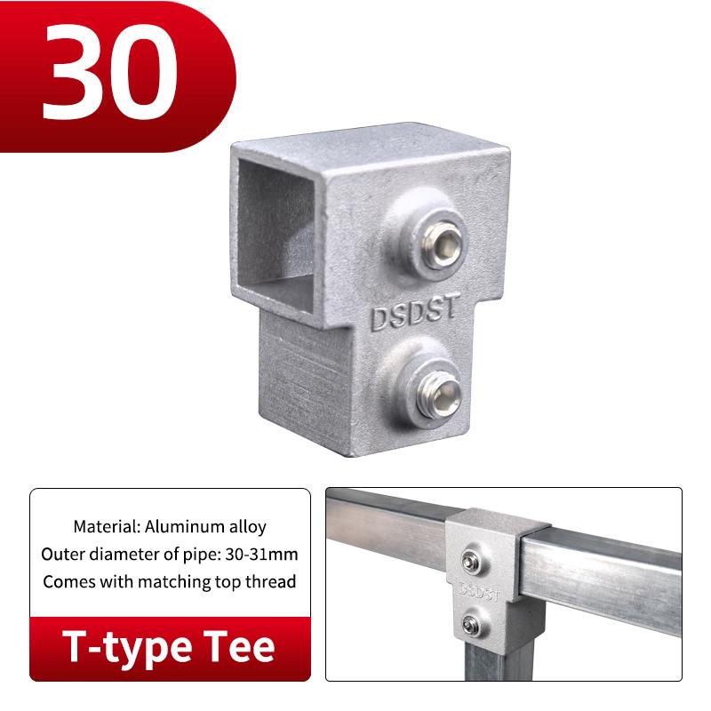 20x20mm Čtvercová trubka Třícestný 25x25mm 30x30mm Hliníková slitina Koleno Spojka Příslušenství Pevný spoj trubky