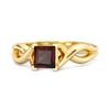Garnet Twisted Vine Band Ring - 925 Sterling Silver Gold Vermeil