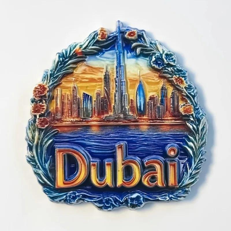 Dubai Refrigerator Stickers Burj Al Arab Travel Souvenirs Burj Khalifa Tower Jumeirah Mosque Fridge Magnets Gifts Home Decor