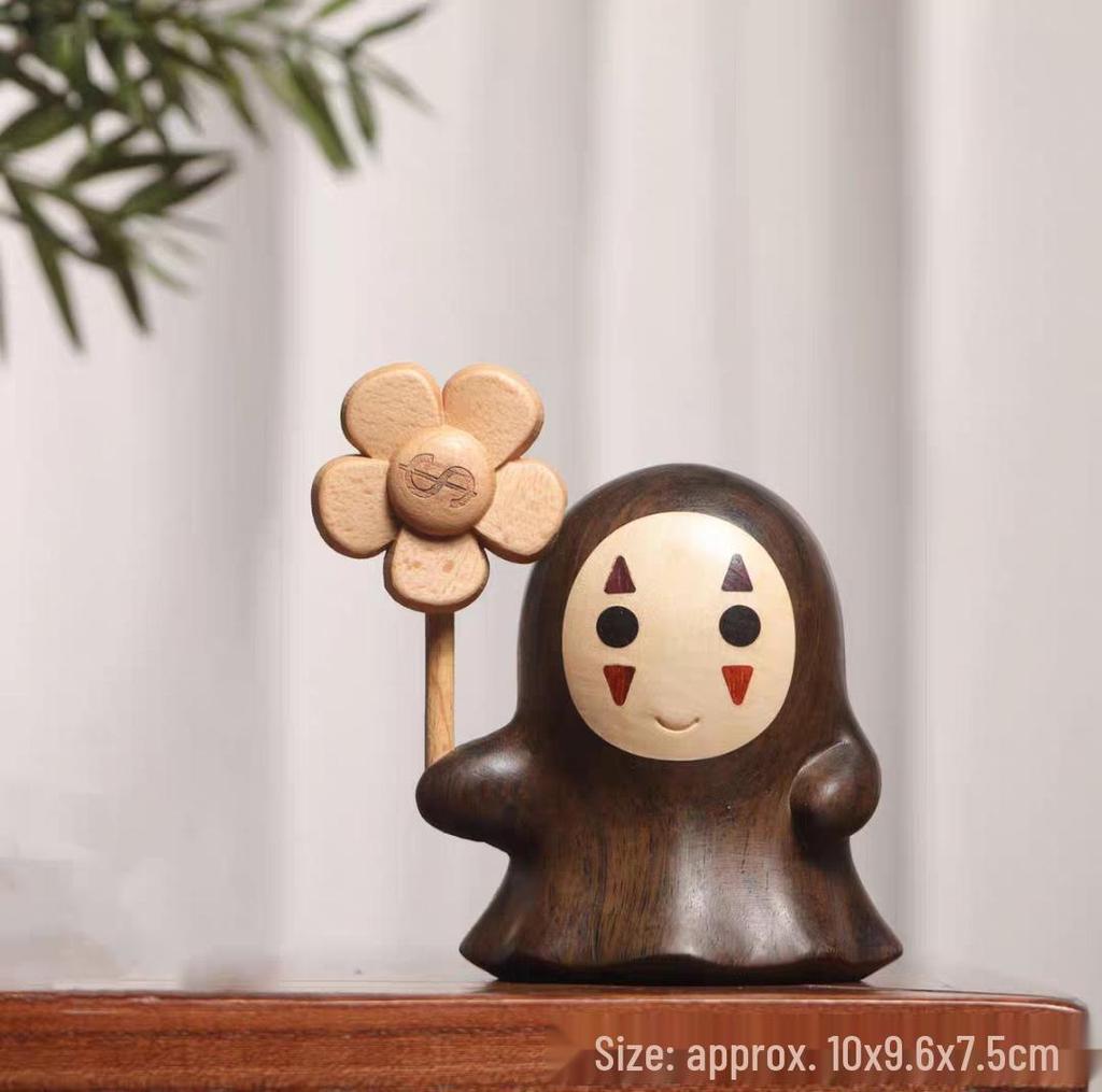 Massivholz Totoro und No-Face Figuren - Niedliche Wohnzimmerdeko und Geschenke