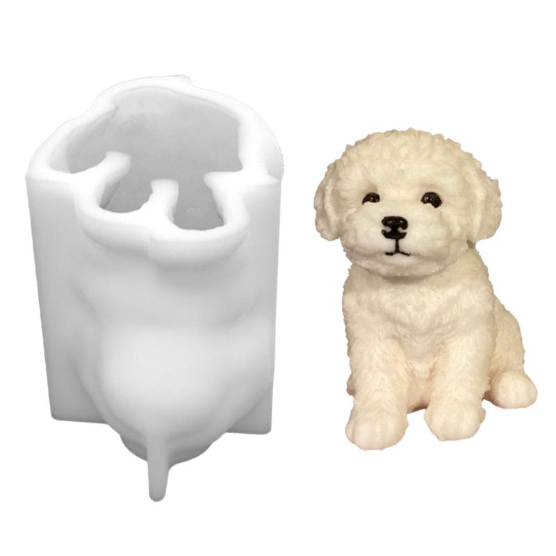 3D Large Dog Candle Silicone Mold for Handmade Desktop Decor Gypsum Epoxy Resin Aroma Candle Mould for Home Decoration