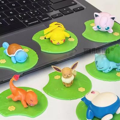 Genuine Pokemon Pikachu Keychain Snorlax Eevee Bulbasaur Anime Action Figures Toys Keyring Fragrance Pendant Halloween Gifts