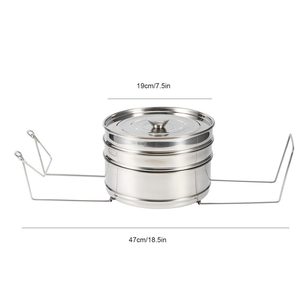 Pentola Vaporiera in Acciaio Inossidabile Impilabile a 3 Livelli Set Pentole Vaporiera Cuoci Cibo Pentola a Pressione Accessori da Cucina