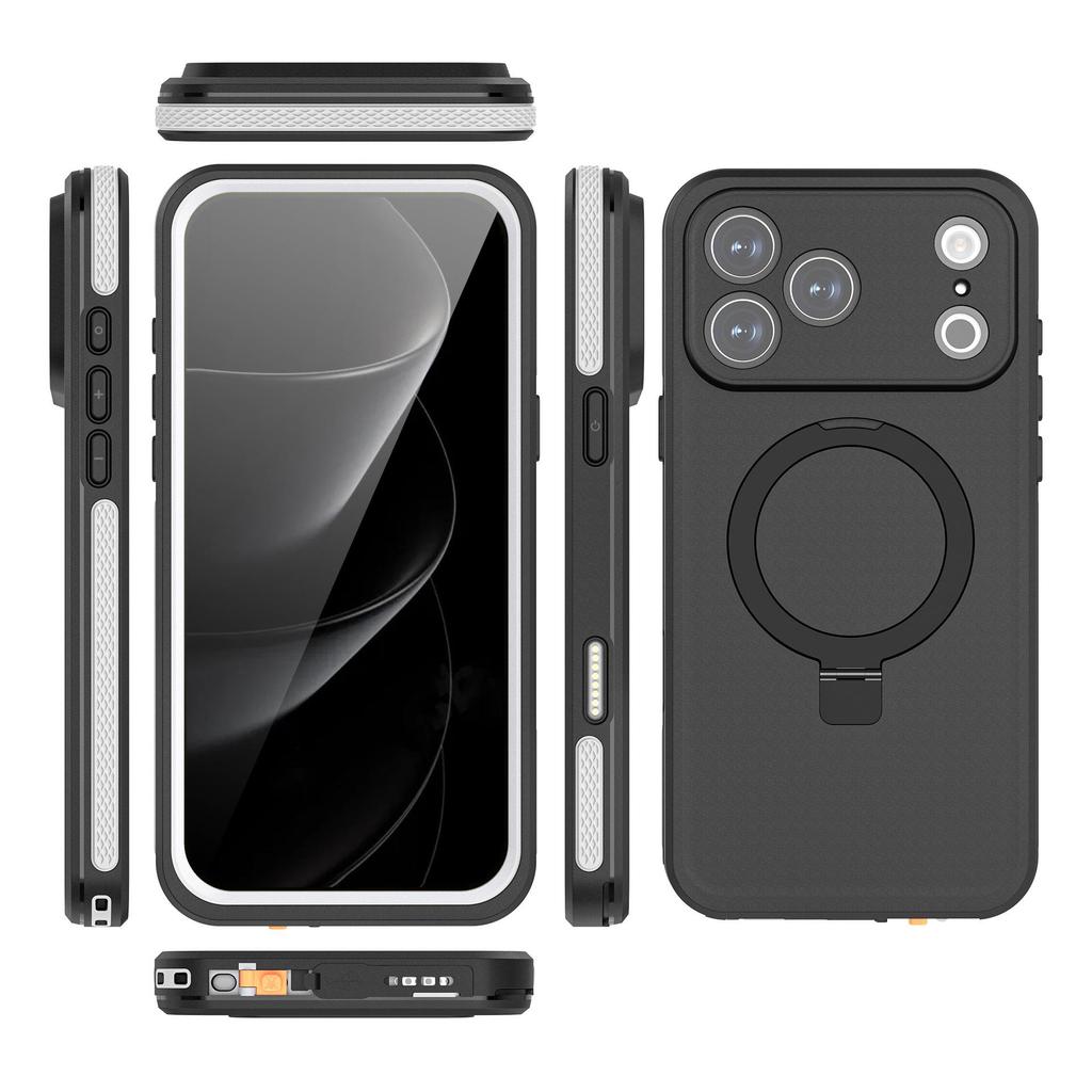 TB Series iPhone 17 Waterproof Case with Magnetic Stand and Drop-Proof Full Coverage.