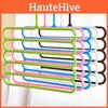 New Multi-functional Five-layer Pants Rack Clothes Hanger Candy-colored Plastic Hanger For Storage And Organization
