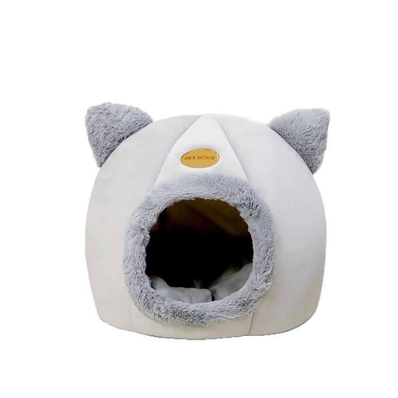 Cozy Winter Cat Bed: Thick, All-Season Semi-Enclosed Pet House
