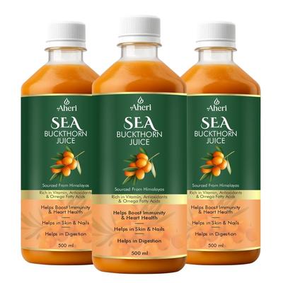 Sanddornsaft 500 ML | Sanddornbeeren Kräutersaft mit natürlichem Vitamin C | Kräuterunterstützung für Immunität, Hautglanz & Darmgesundheit | Omega 3